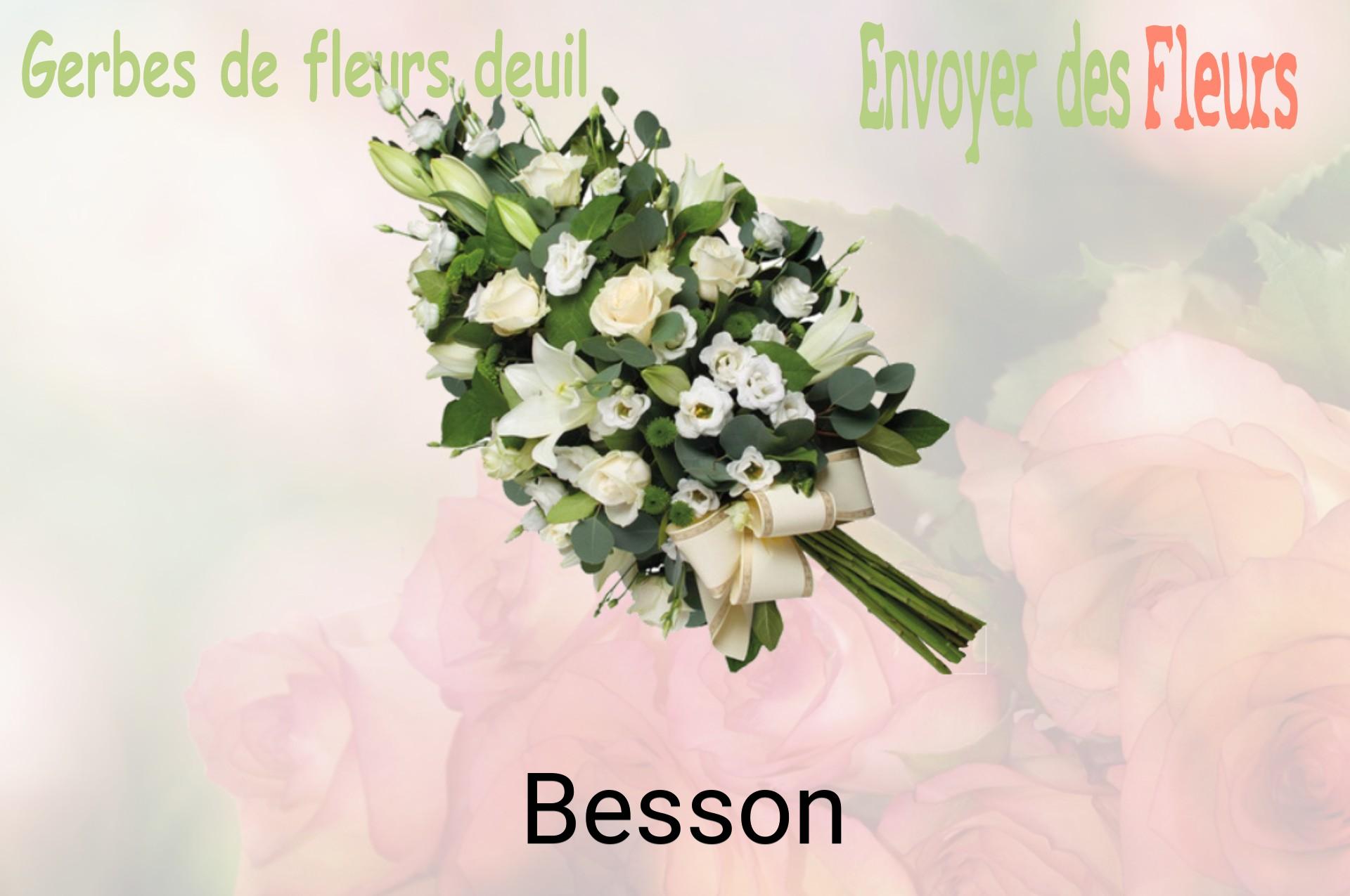 Gerbe de fleurs de deuil livrée à Besson